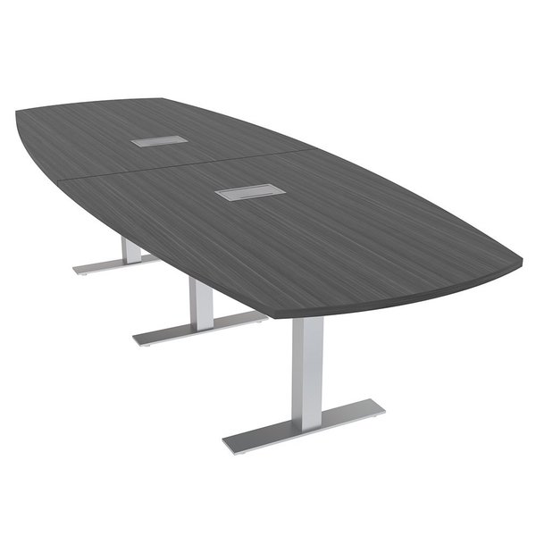 Skutchi Designs 10X4 Arc Boat Modular Table Power And Data, Metal T-Bases, 10 Person Meeting Table, Asian Night HAR-ABOT-46X119-T-ELEC-ASIANNIGHT